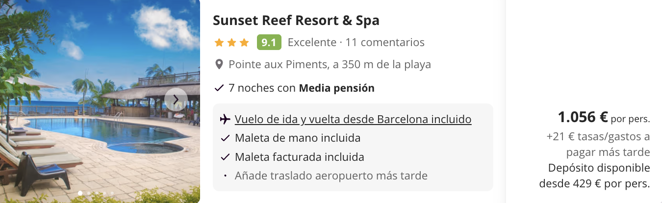 Oferta ⭐️ Viaje con MEDIA PENSIÓN a Isla Mauricio