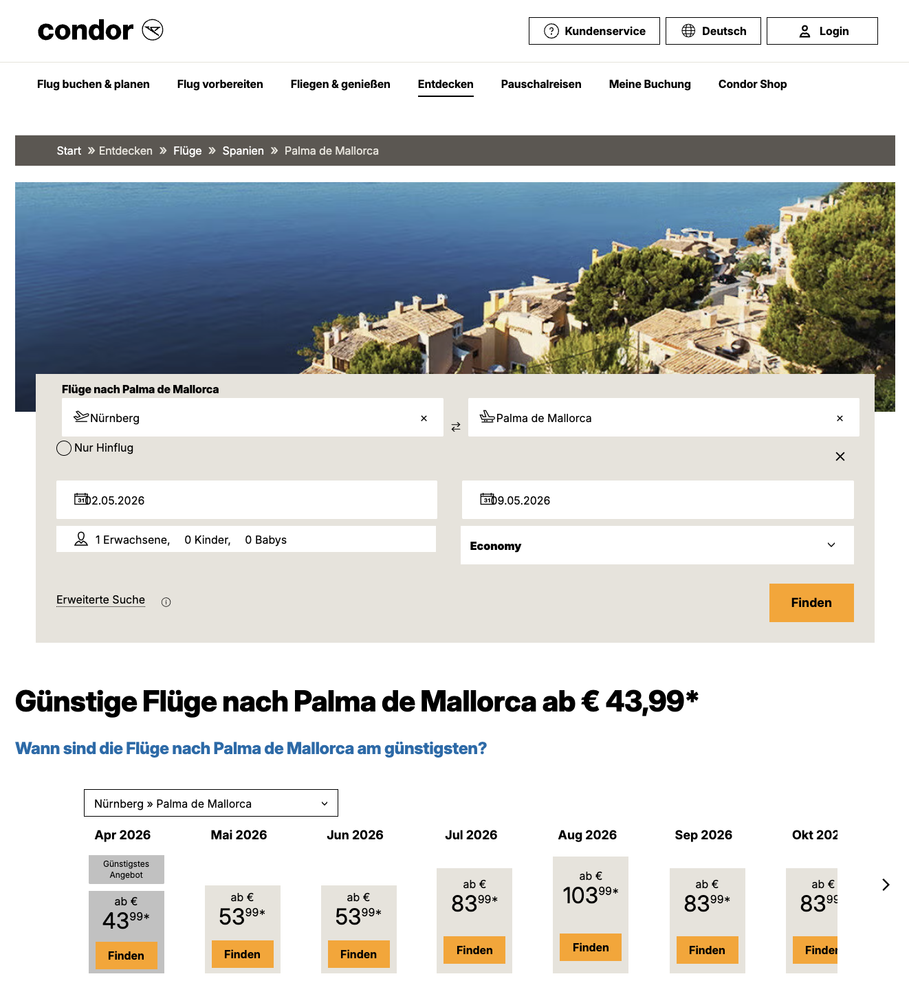 Condor Fluge Nach Mallorca