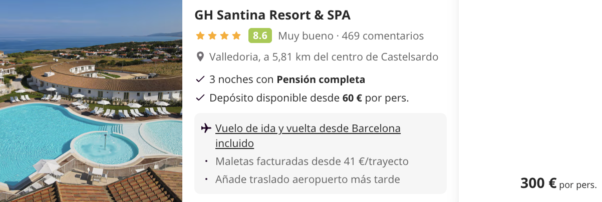 Oferta 🌊 Cerdeña con Pensión Completa 