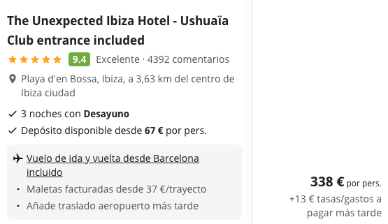 Oferta 🍹 LUJO en Ibiza con acceso al Ushuaïa Club 🙌