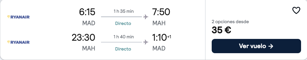 Oferta Escapada a Menorca en primavera para grupos o parejas 🌸
