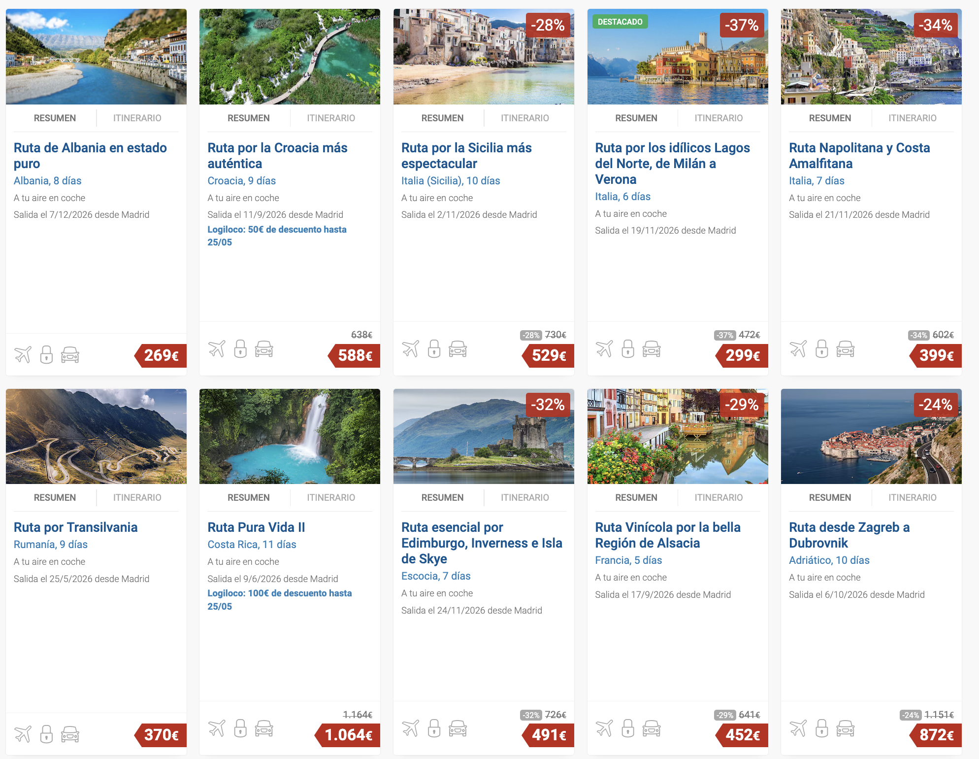 Oferta 🚘 🗺 Road trips por todo el mundo