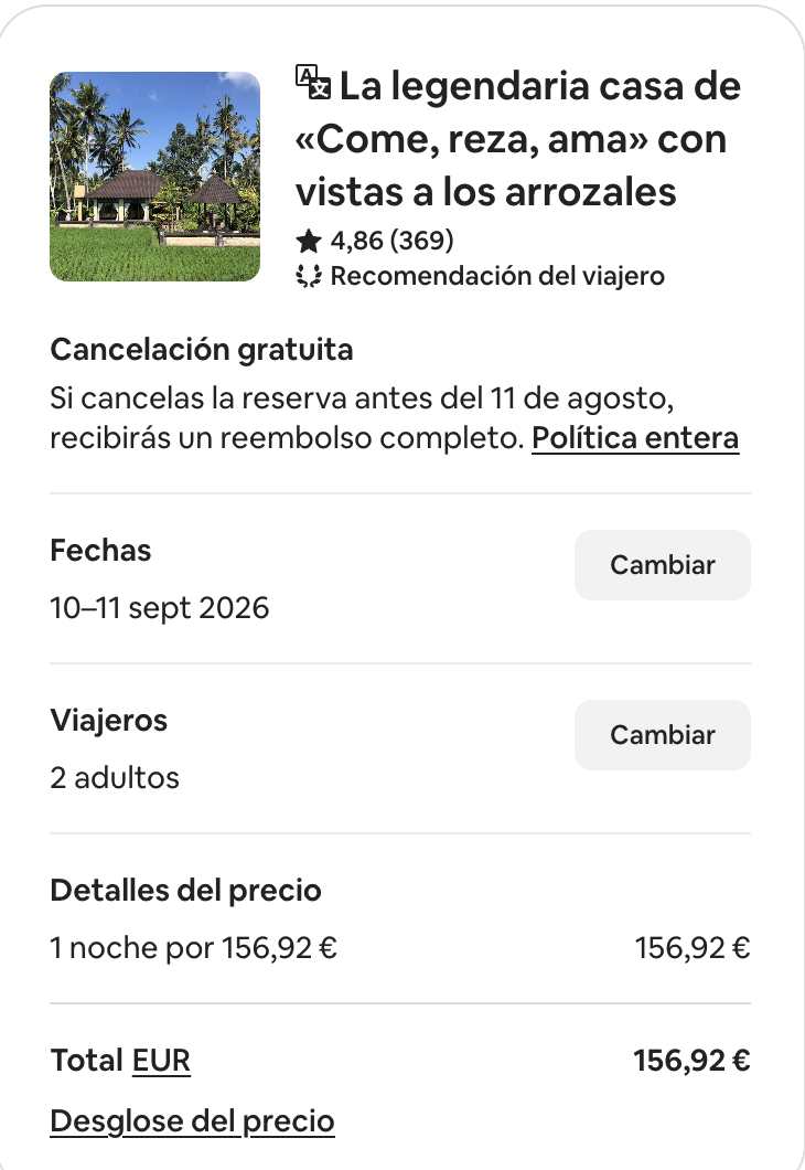 Oferta 🥰 La famosa casa de «Come, reza, ama» 🎬