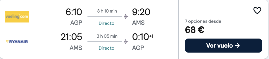 Oferta 🧀 Vuelos directos a Ámsterdam 