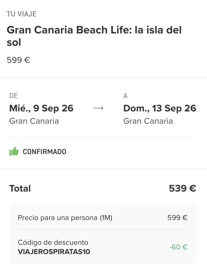Oferta ☀️ 5 días por GRAN CANARIA en VERANO con WeRoad 