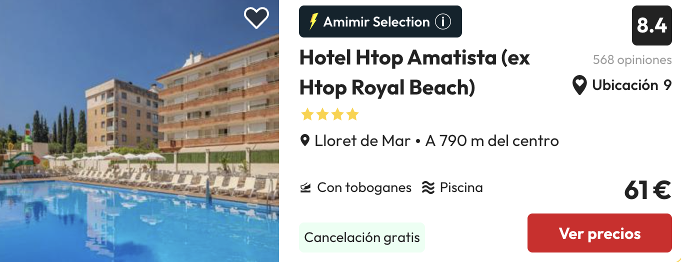Oferta Hotel 4* con toboganes en la Costa Brava cerca de la playa 💙
