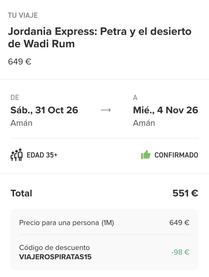 Oferta 🇯🇴  ¡Visita Jordania incluyendo Petra y noche en el desierto con WeRoad! ♥️