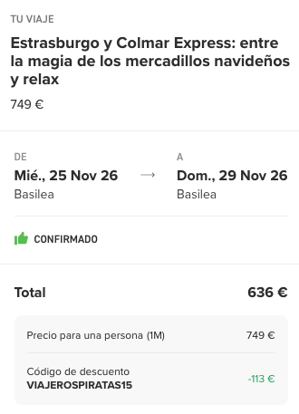 Oferta 🎄 Mercados de Navidad en ALSACIA con WeRoad