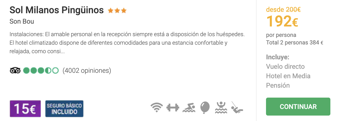 Oferta 🥘 Viaje a Menorca con Media Pensión
