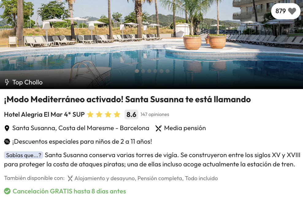 Oferta 4* superior con media pensión en la Costa del Maresme ✨