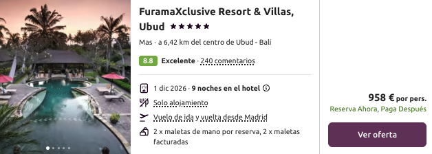 Oferta 🧘♀️ Viaje de LUJO a BALI