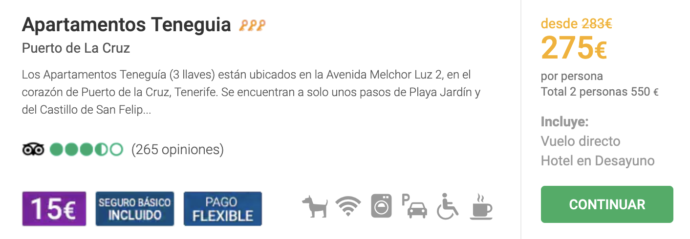 Oferta 🌞 Agosto en TENERIFE ¡4 a 7 noches!