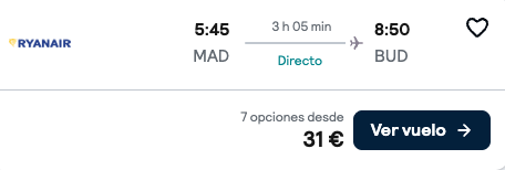 Oferta Vuelos directos a Budapest
