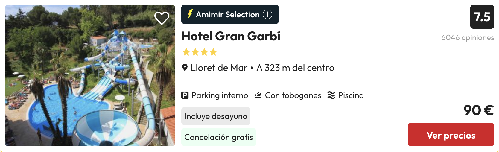 Oferta Hotel 4* con parque acuático y desayuno en Lloret de Mar ✨⛱️