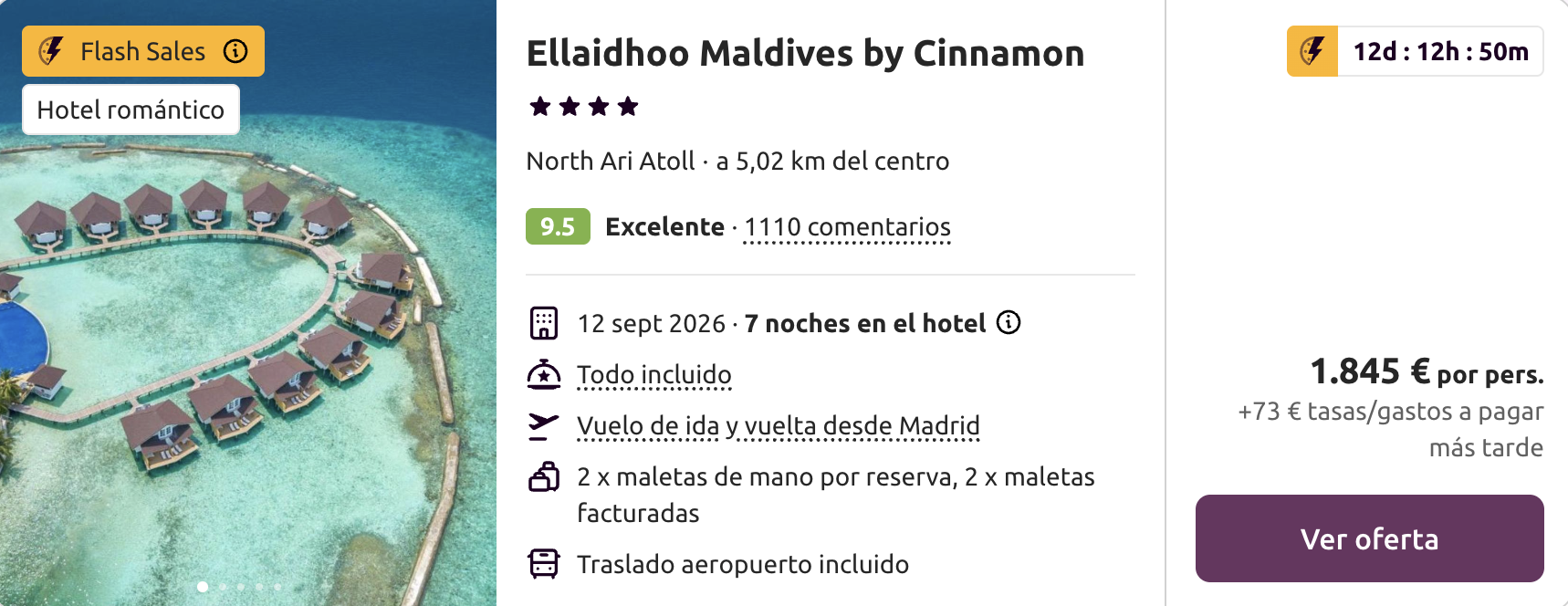 Oferta 🌺 Maldivas con Todo Incluido
