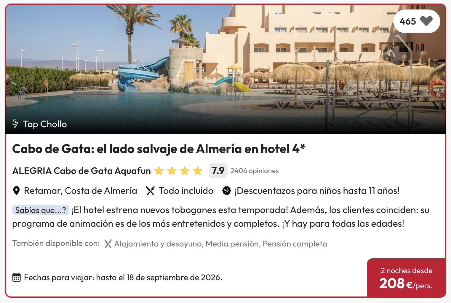 Oferta 🌊 Cabo de Gata con Todo Incluido