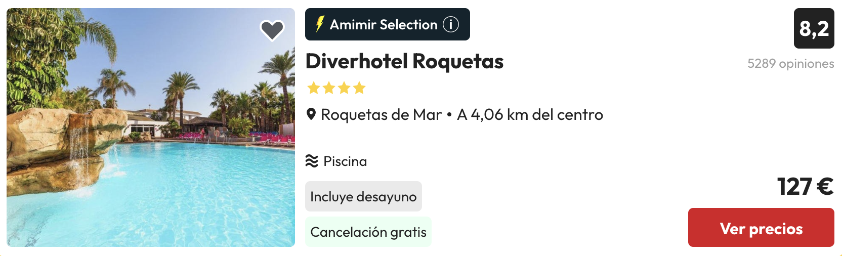 Oferta Hotel 4* con desayunos y toboganes en Roquetas de Mar 🤩