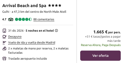 Oferta 🥂 ¡Fin de Año en Maldivas! 🏝️ 