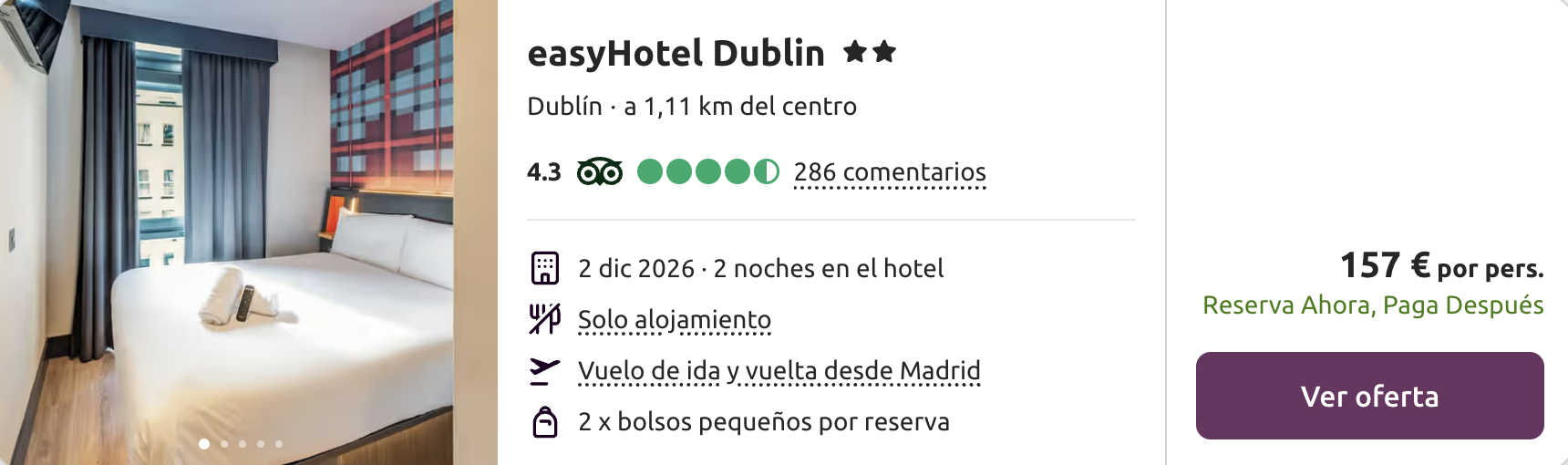 Oferta Viaje a Dublín en hotel céntrico 🍀
