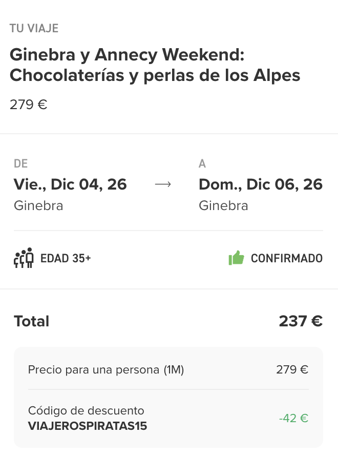Oferta 🇨🇭 Finde en Suiza con WeRoad